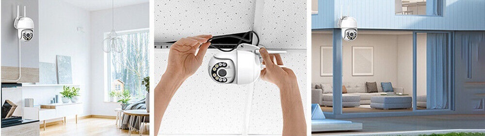 دوربین اسپددام نونیم مدل AI-K7-WiFi را می توان در داخل و خارج منازل یا مکان های تجاری نصب کرد.